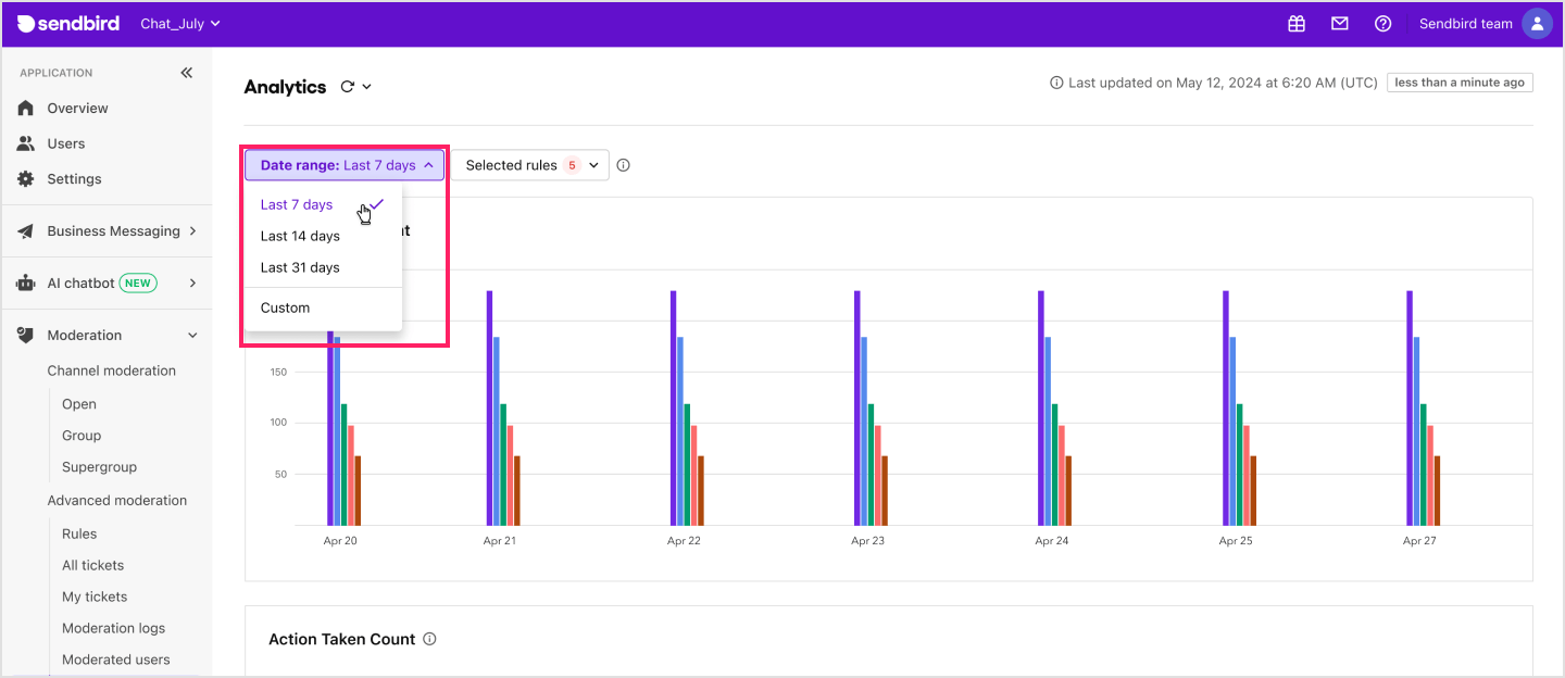 image|Dashboard screen showing the two types of moderation to choose from in the new role creation page.