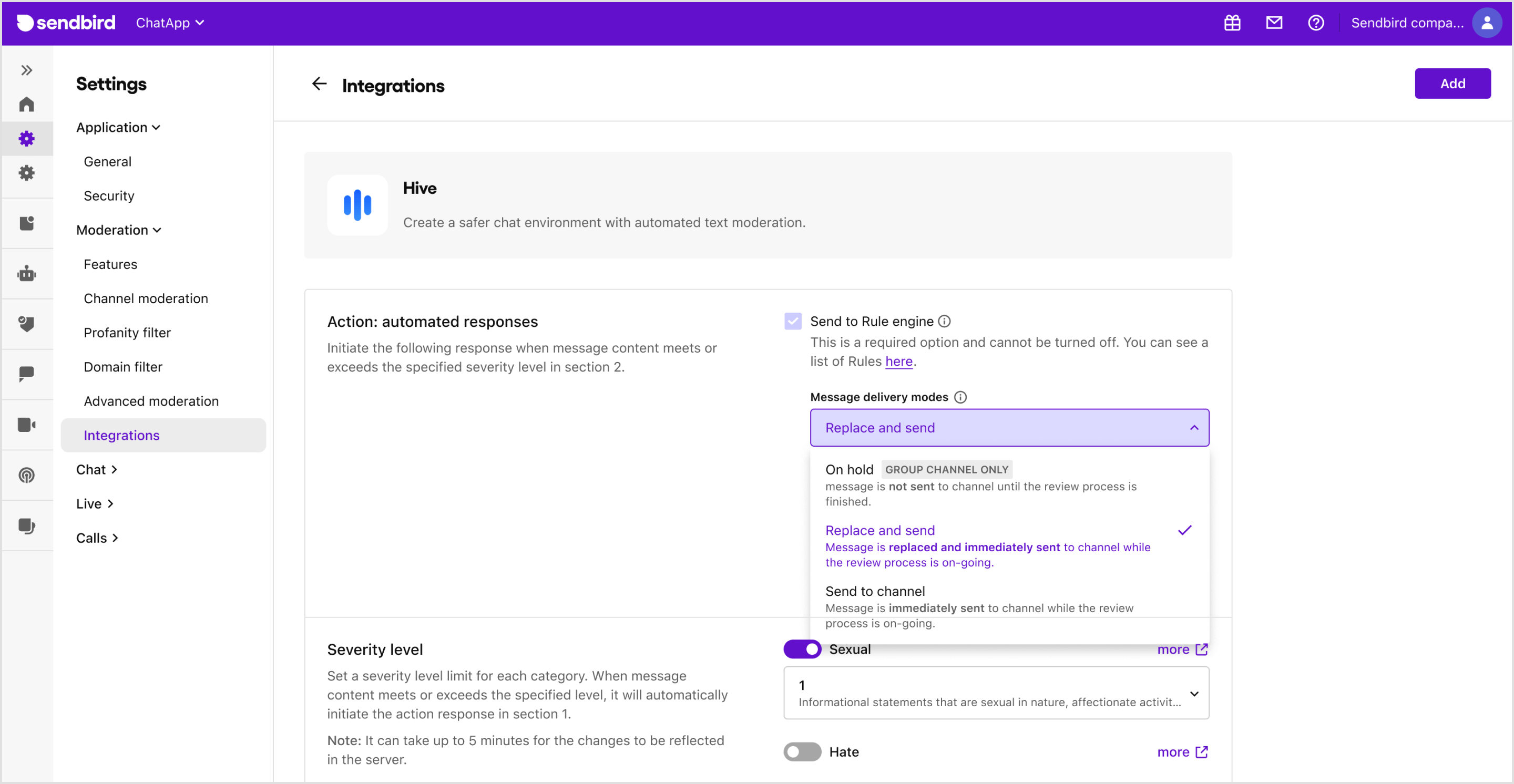 Event detection | Advanced Moderation | Sendbird Docs