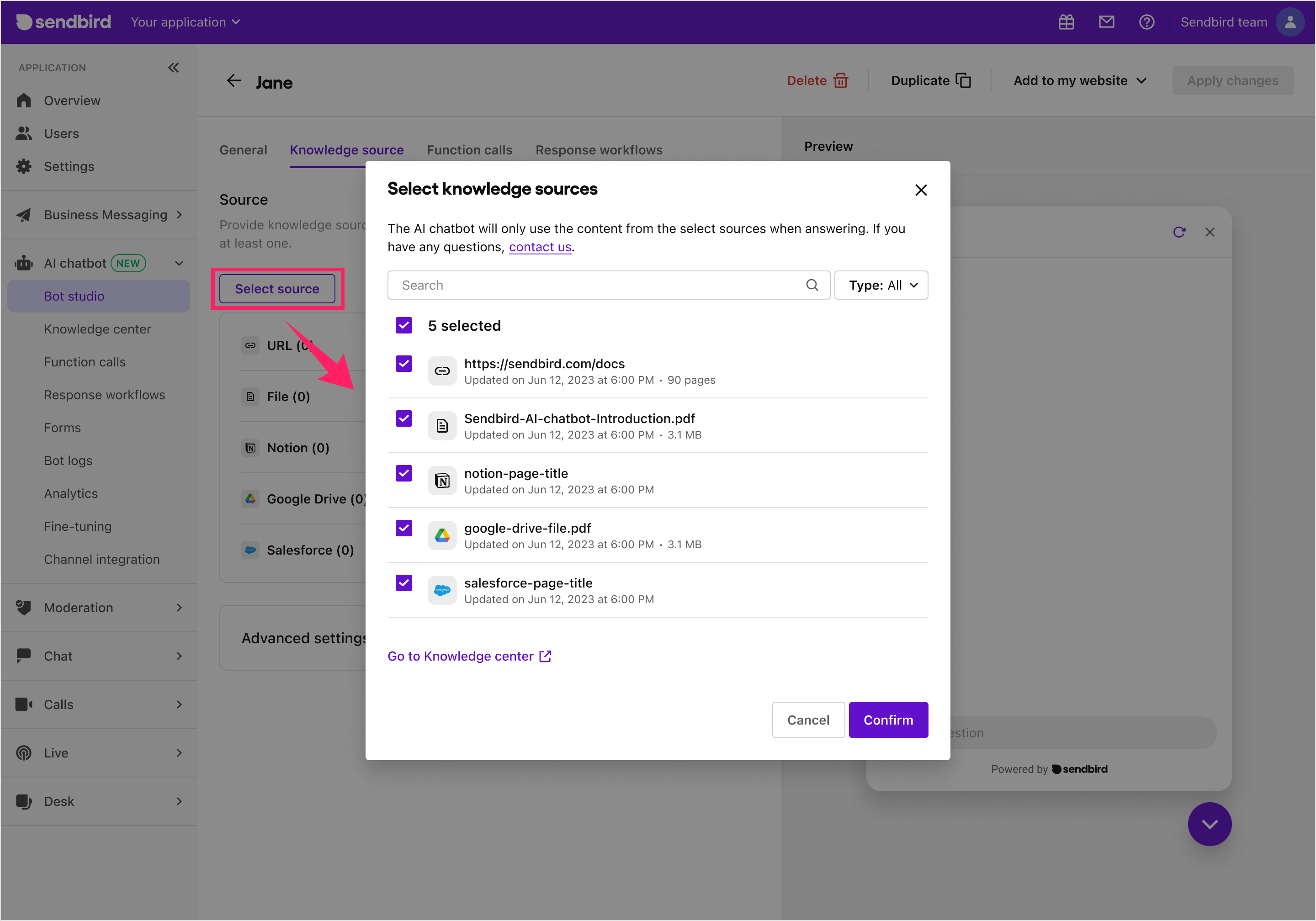 Bot studio | AI Chatbot | Sendbird Docs