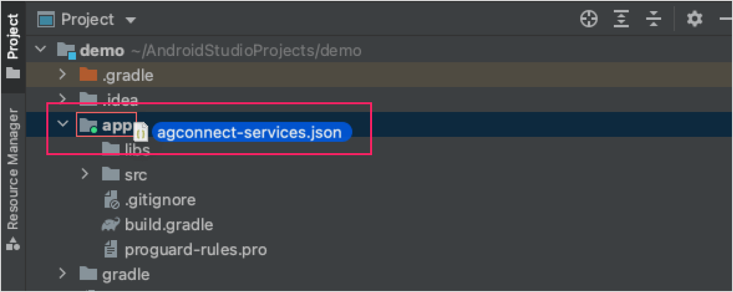 Downloading agconnect-services.json and placing it in your Android app module's root directory.