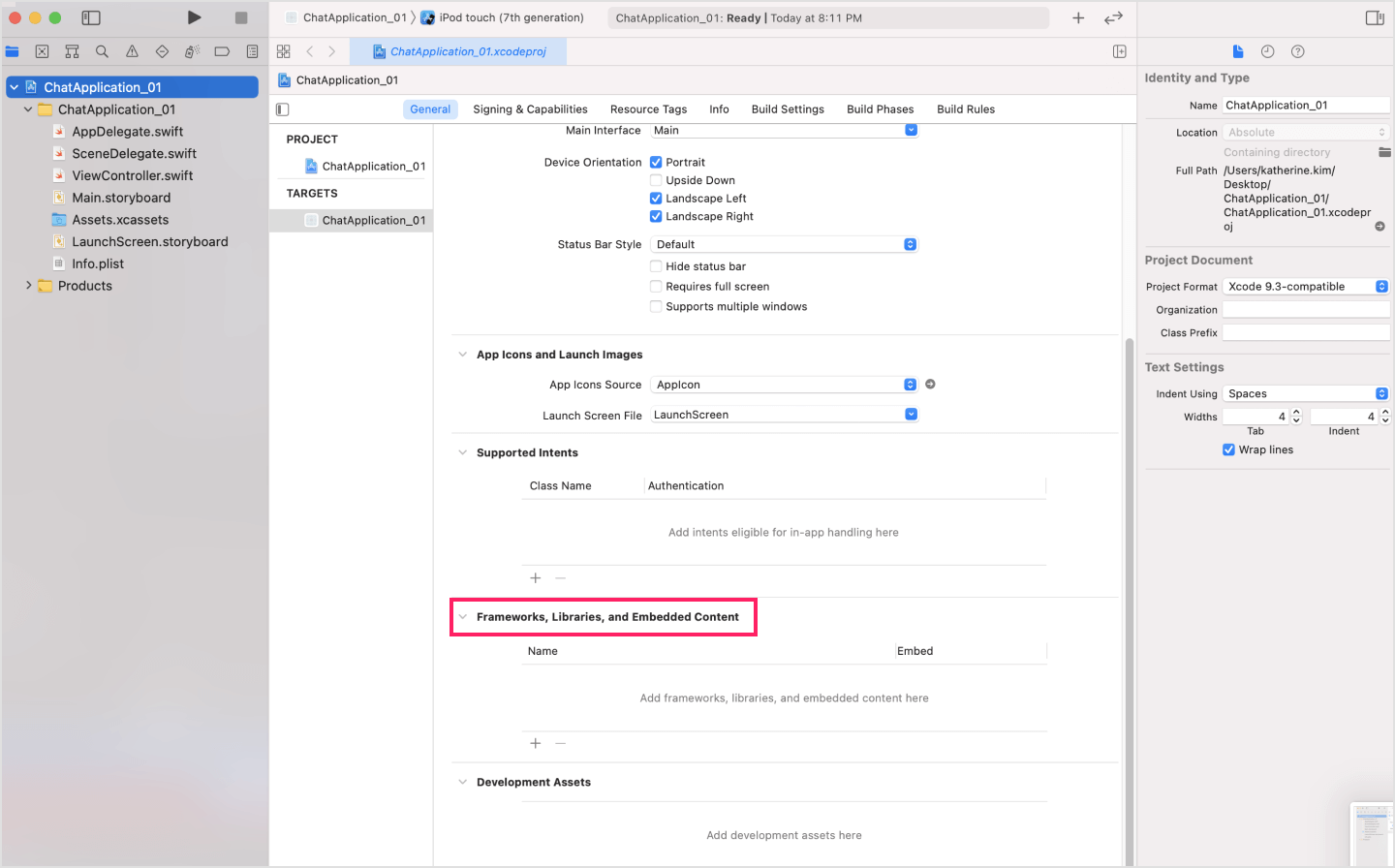 Image|Adding SendbirdChatSDK.xcframework to your Xcode project