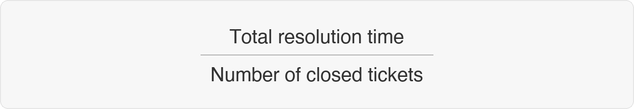 Image|Formula showing total resolution time divided by number of closed tickets