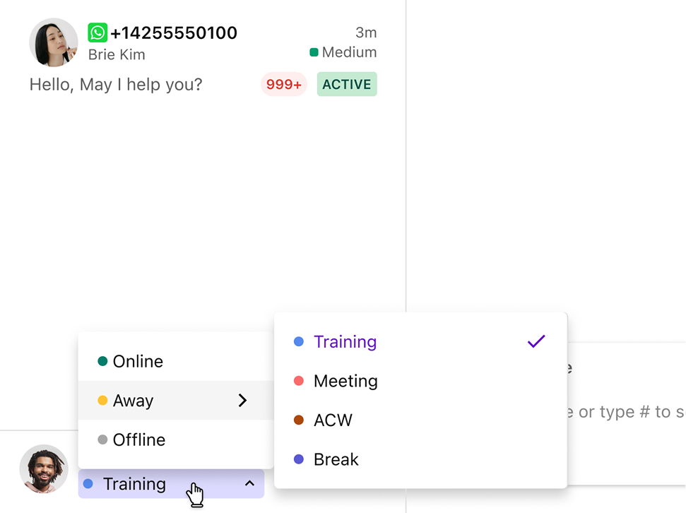 image|Selecting a custom status
