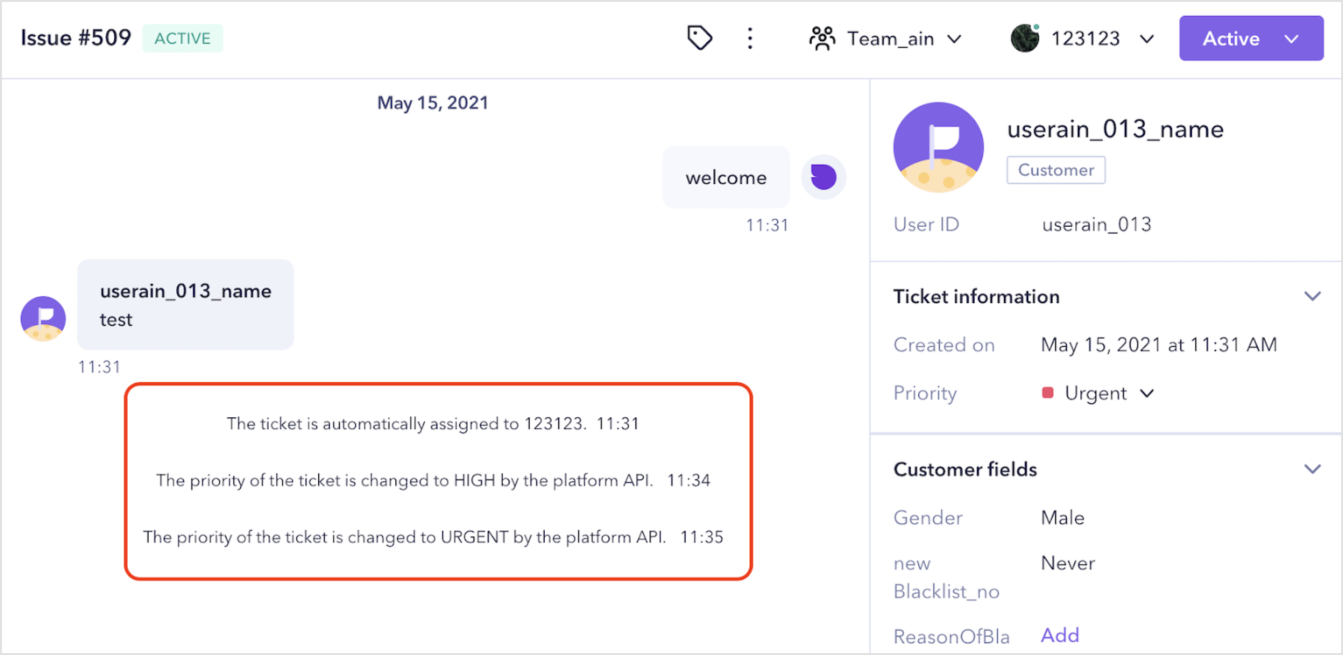 System messages | Desk Guide | Sendbird Docs