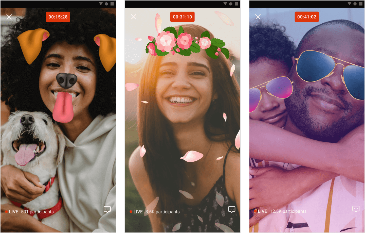 Image|Examples of participant view with face filters