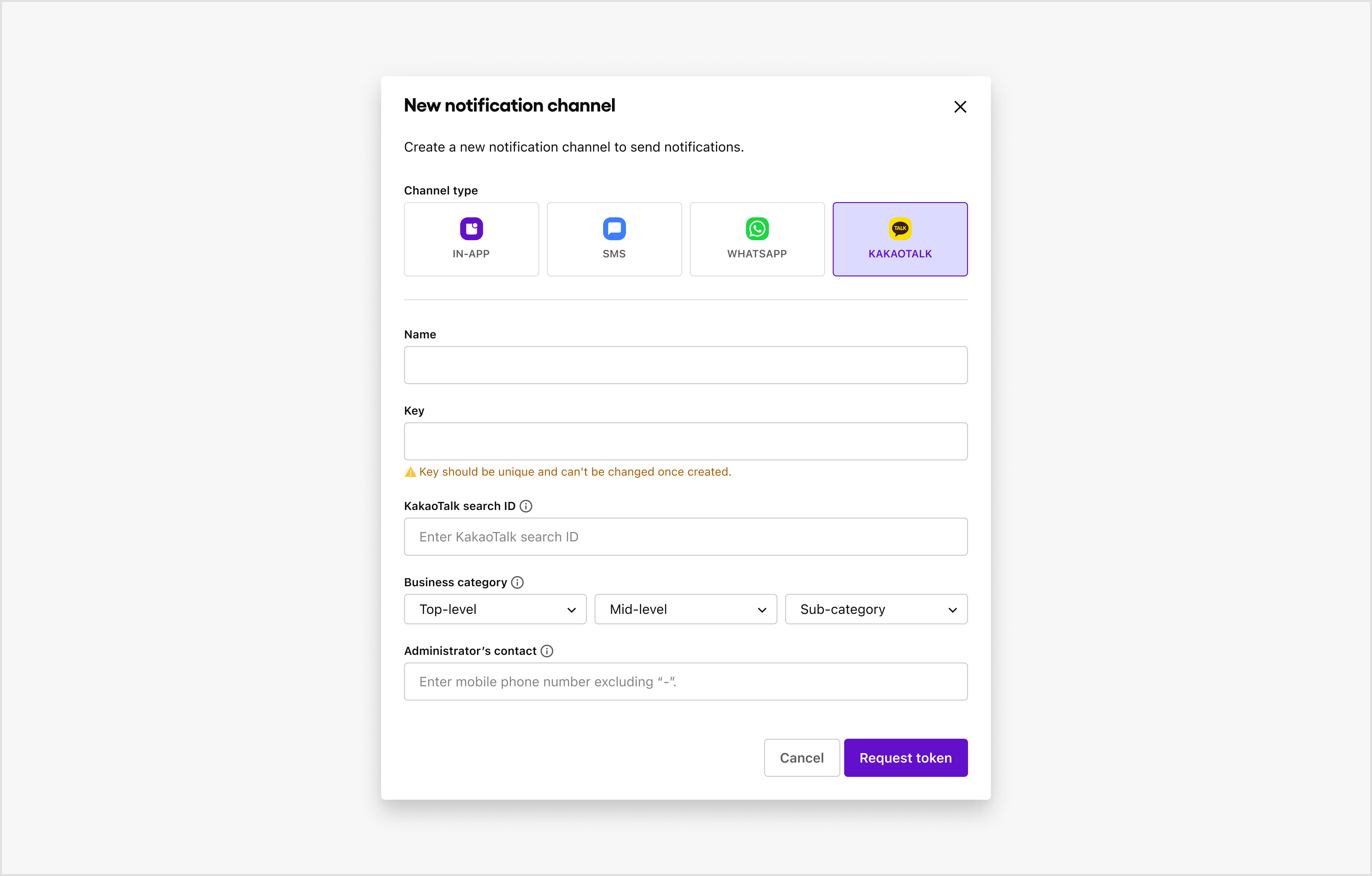 Kakao Alim Talk | Business Messaging | Sendbird Docs