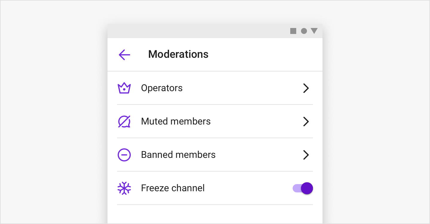 Image|Showing the moderation menu list.