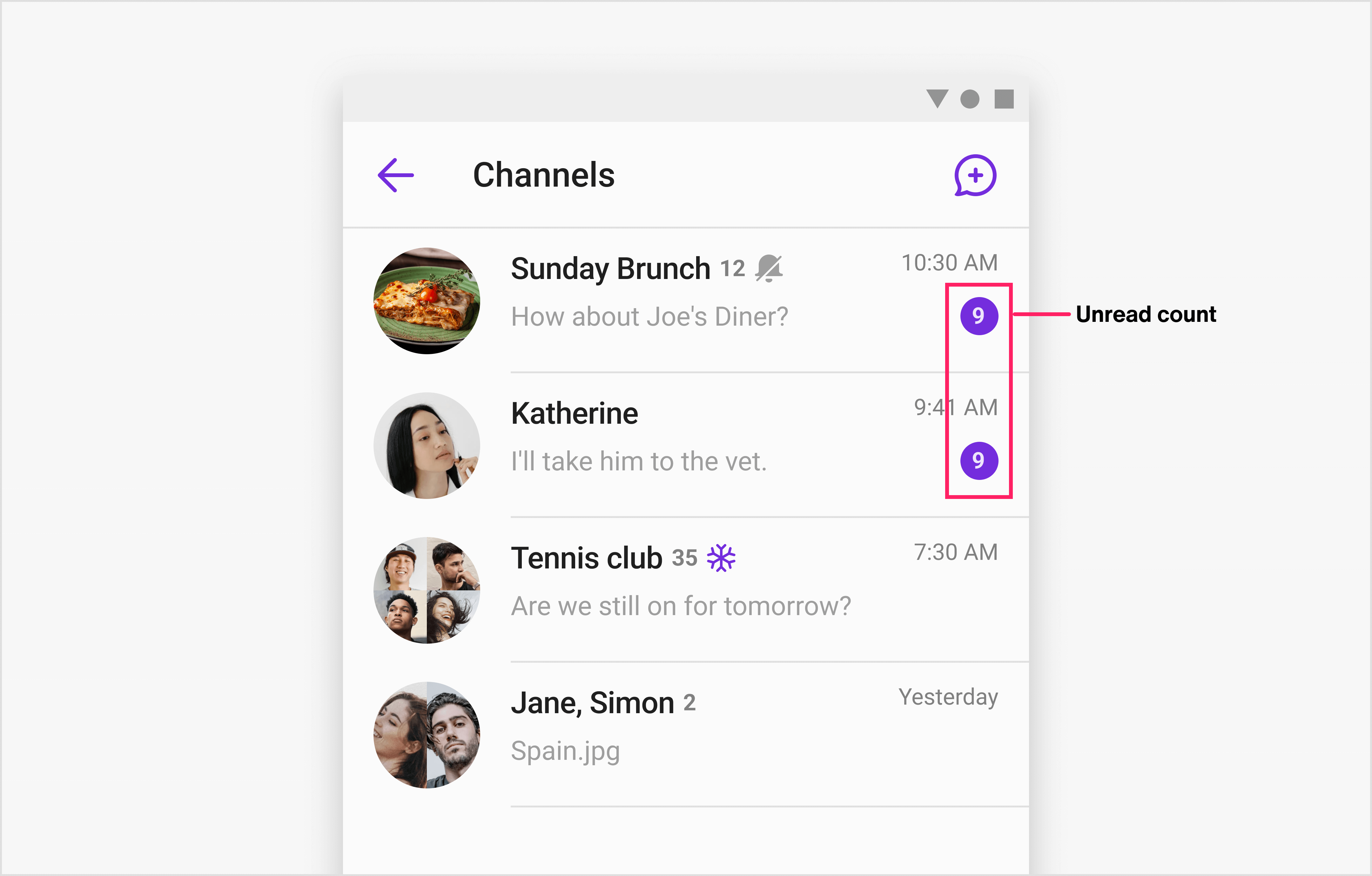 Unread messages | Chat React Native SDK | Sendbird Docs