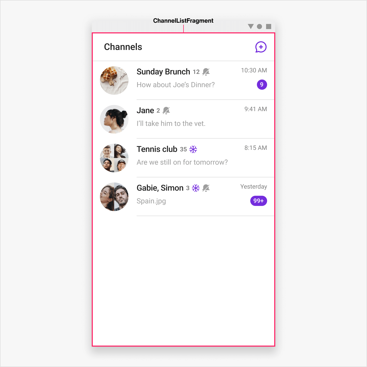 image|a screenshot of a channel list view in the client app