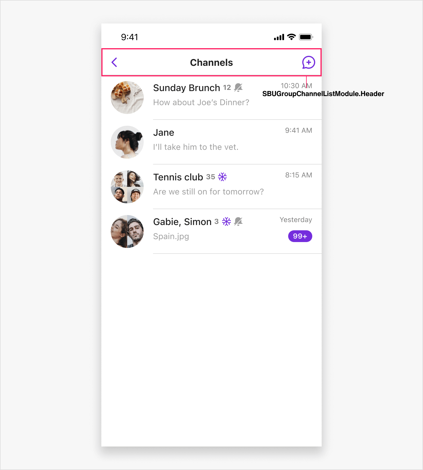 image|a screenshot of a channel list in the client app