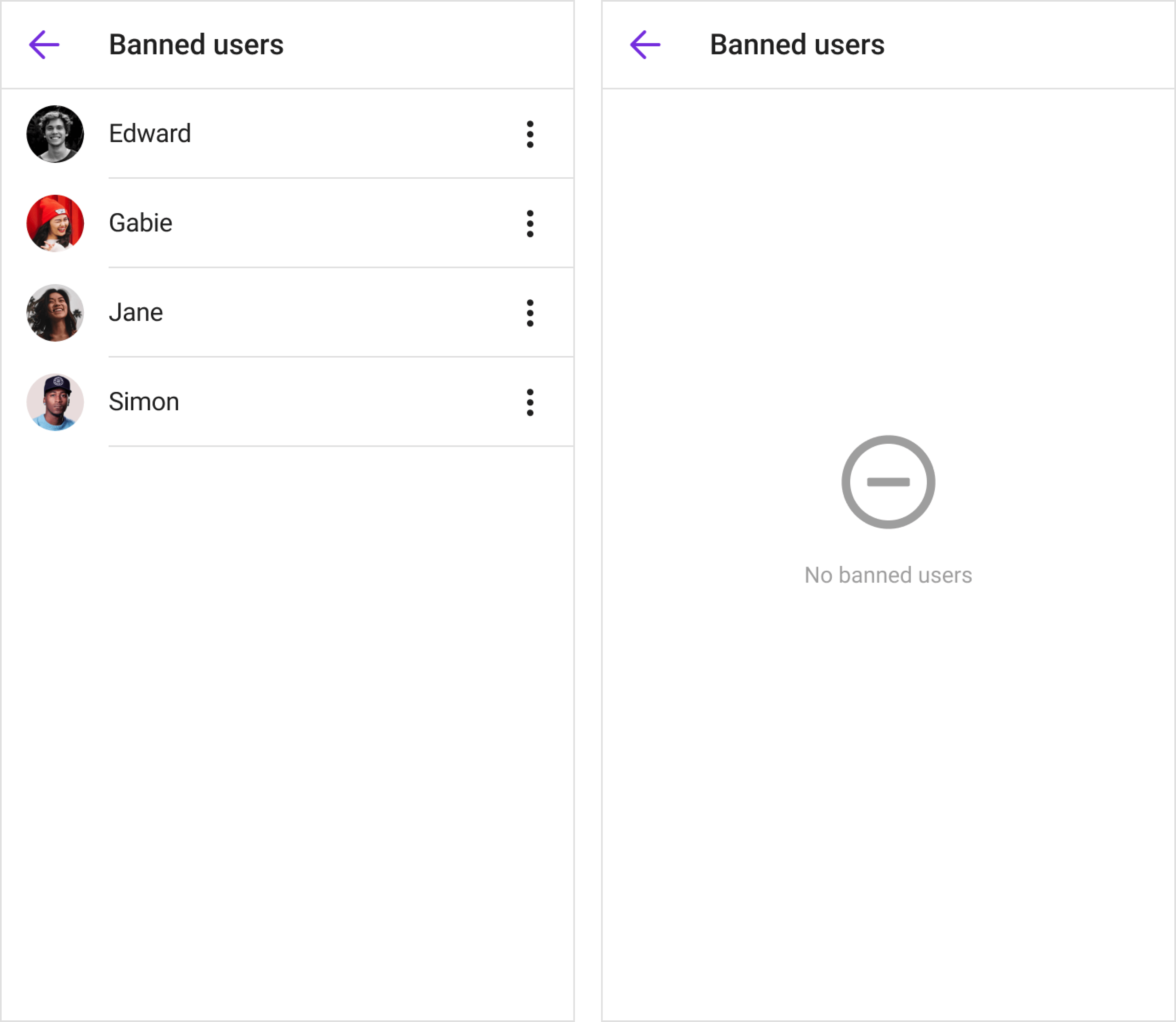 List banned users in group channel | Chat React Native SDK | Sendbird Docs